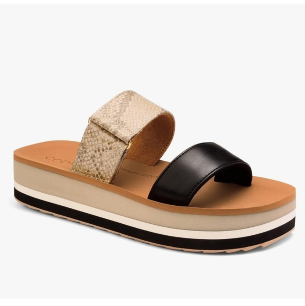 Cobian Women's Vira Rise Snake‎ platform 2 band sandals size 10 brand new